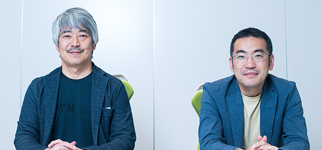株式会社エアロネクスト 代表取締役CEO 田路圭輔さん（左）、KDDIスマートドローン株式会社 代表取締役社長 博野雅文（右）